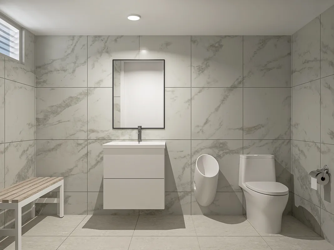 vista de baños de varones